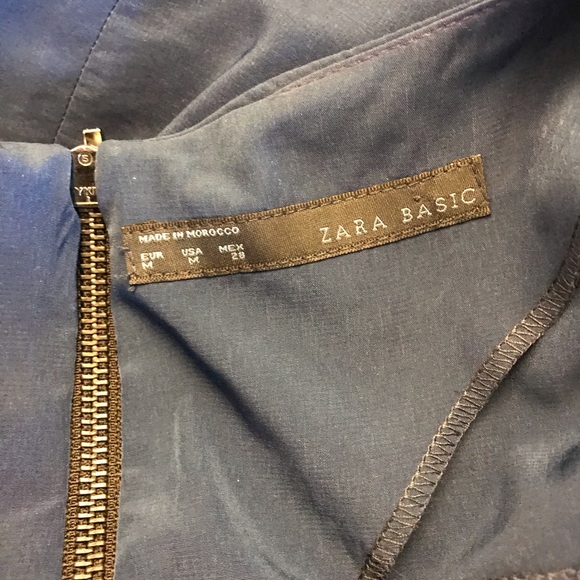 Zara Classic Shift Blue Dress with Pockets - Picture 7 of 13